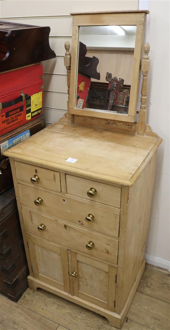 A pine dressing table, W.62cm